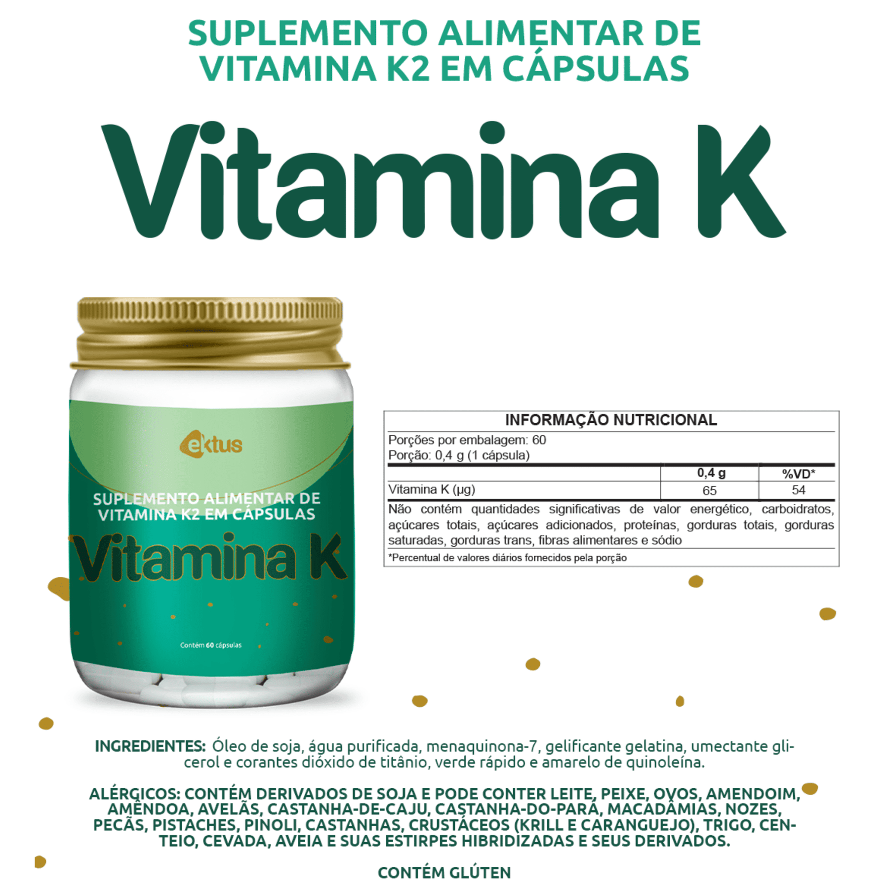 Vitamina K – 60 cápsulas
