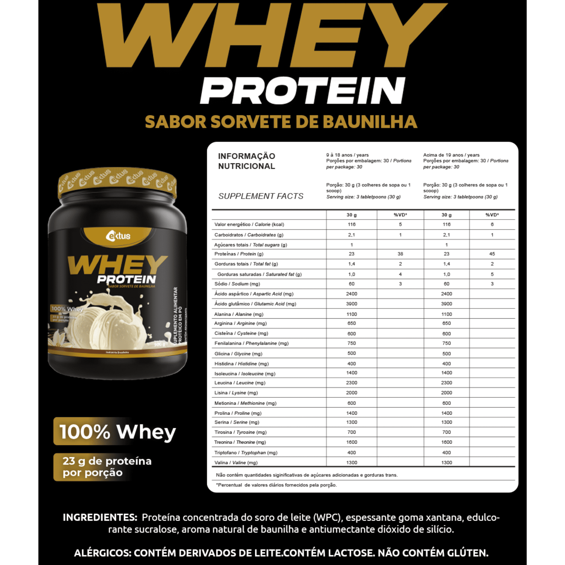 Whey Protein Baunilha – 900g