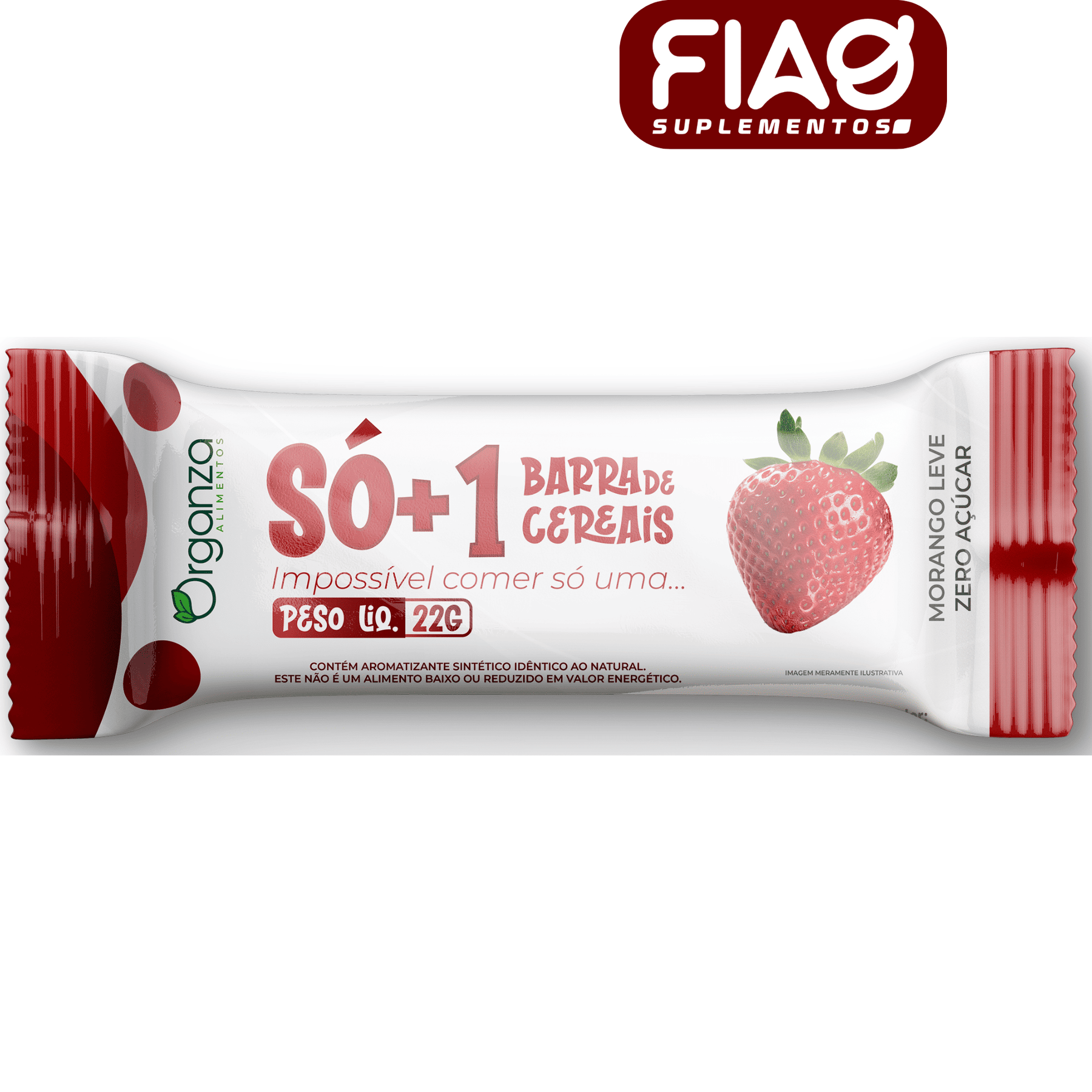 SÓ+1 Barrinha de Cereais Sabor Morango – Leve em Açúcares – Display 24 Unidades