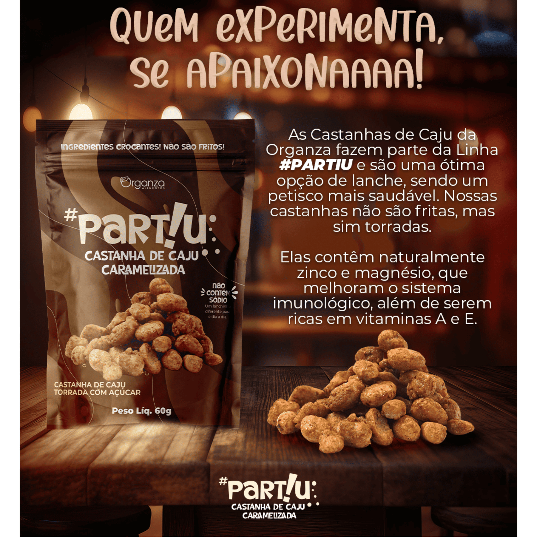 Castanha de Caju Caramelizada - 60gr