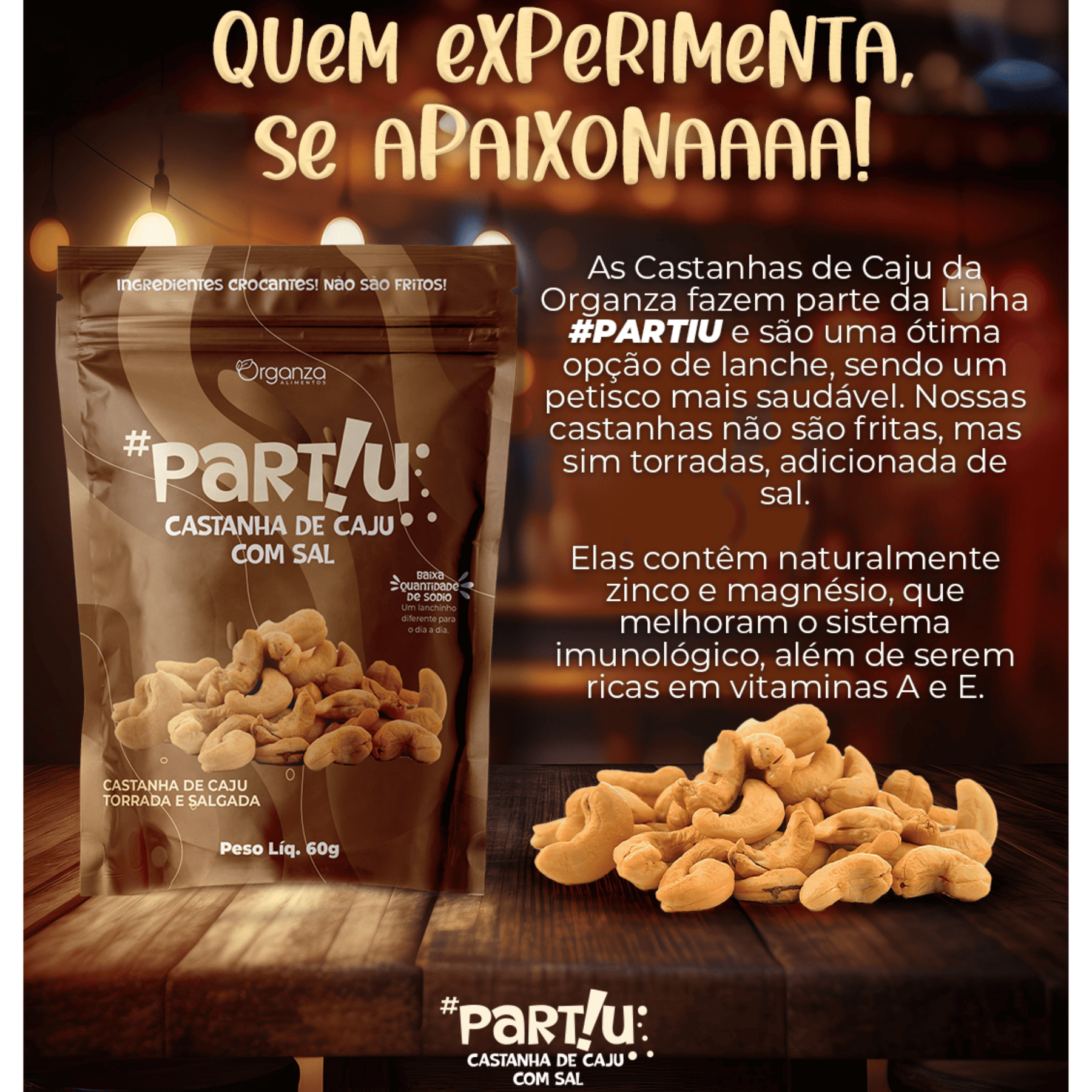 Castanha de Caju com Sal Partiu - 60gr