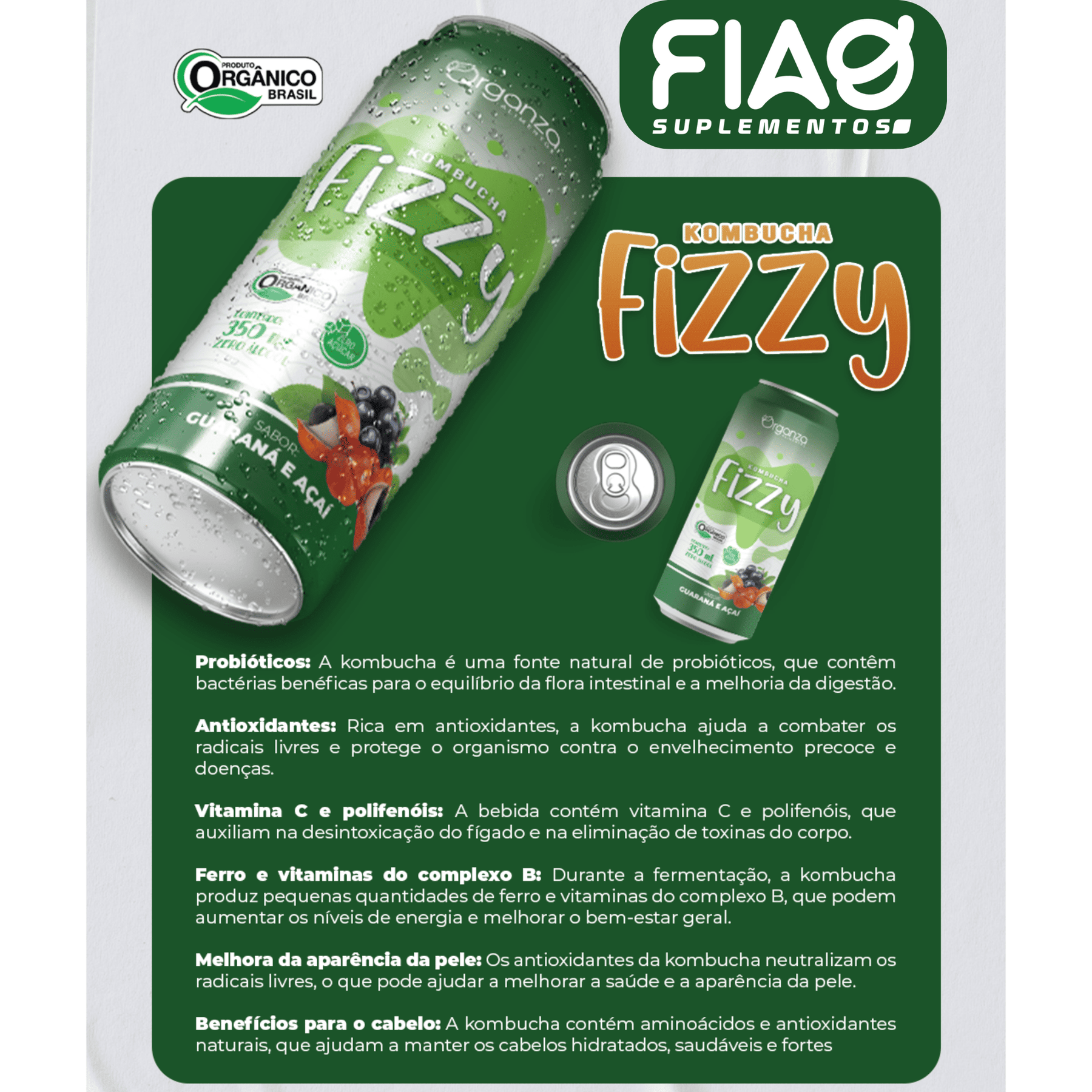 Kombucha Fizzy Guaraná & Açaí – 350ml