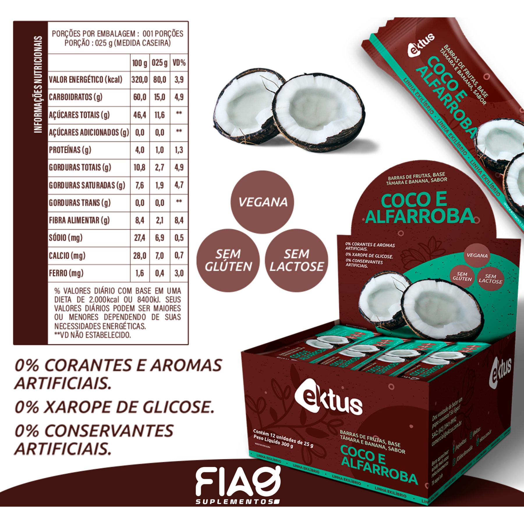 Barrinhas de Frutas Naturais Ektus – 3 Sabores
