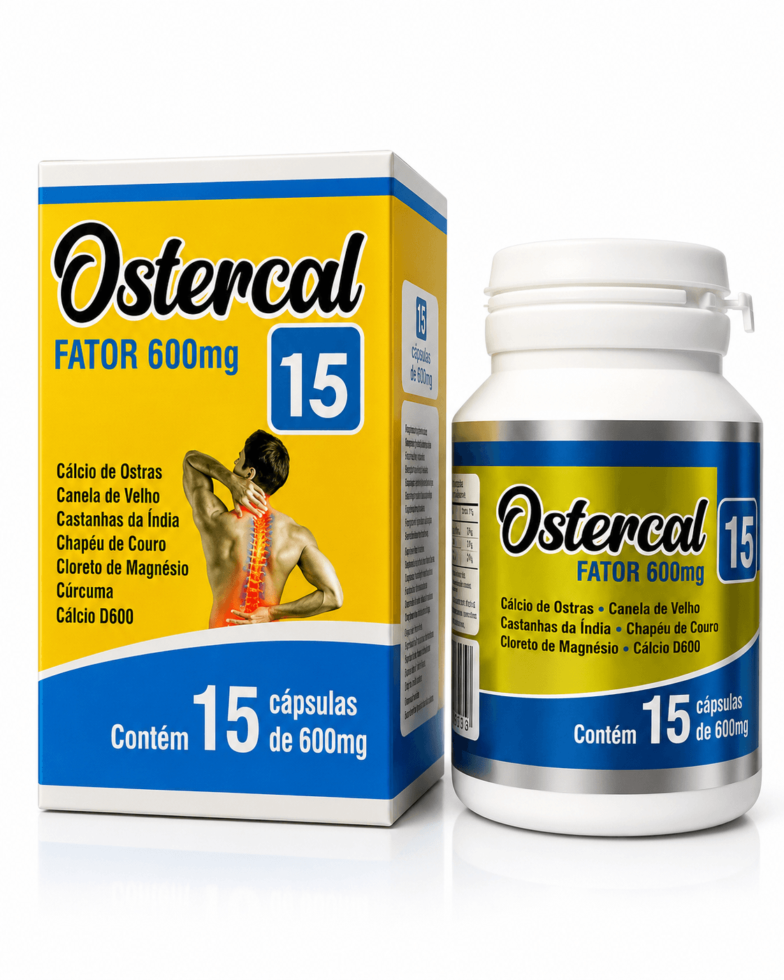Ostercal Fator 600mg – Cálcio, Canela de Velho e Cúrcuma