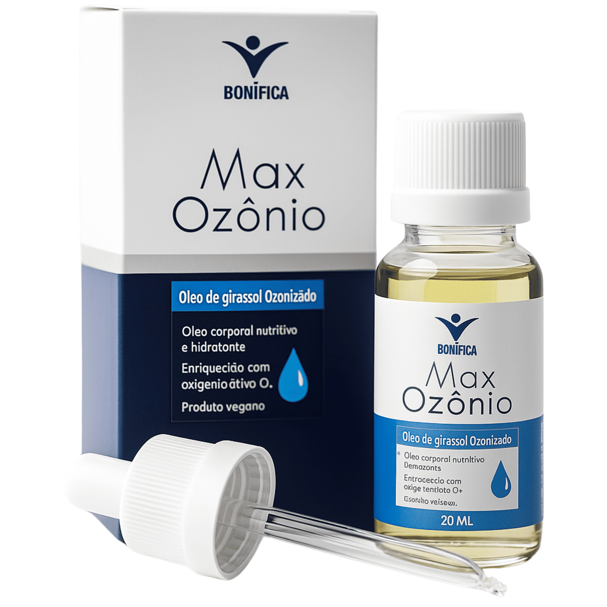 Óleo Max Ozônio Bonifica – 20ml – Óleo de Girassol Ozonizado para Suporte à Saúde da Pele