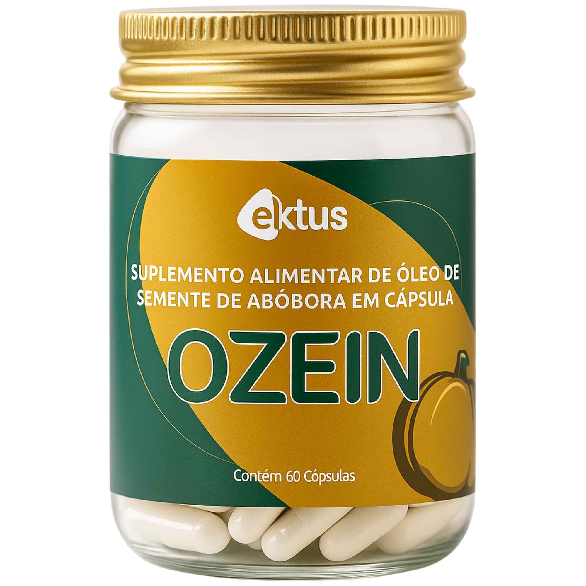 Ozein Óleo de semente de abóbora ozonizado – 60 cápsulas Bem-Estar Masculino