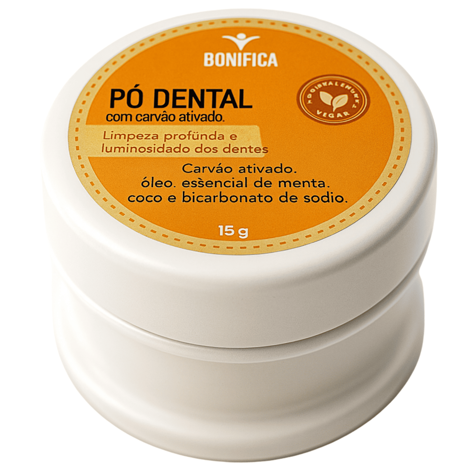 Pó Dental com Carvão Bonifica – 15g – Clareamento e Saúde Bucal Natural