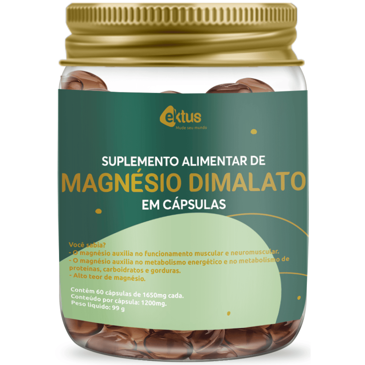 Magnésio Dimalato Ektus -  60 cápsulas