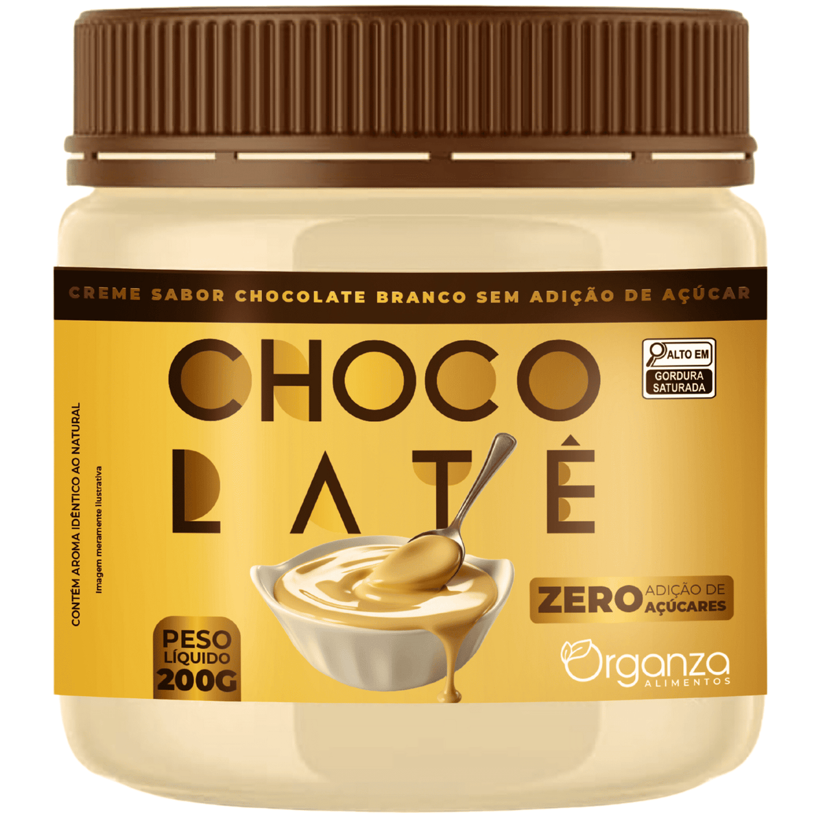 Creme de Chocolate Branco Chocolatê Zero Açúcar - 200gr