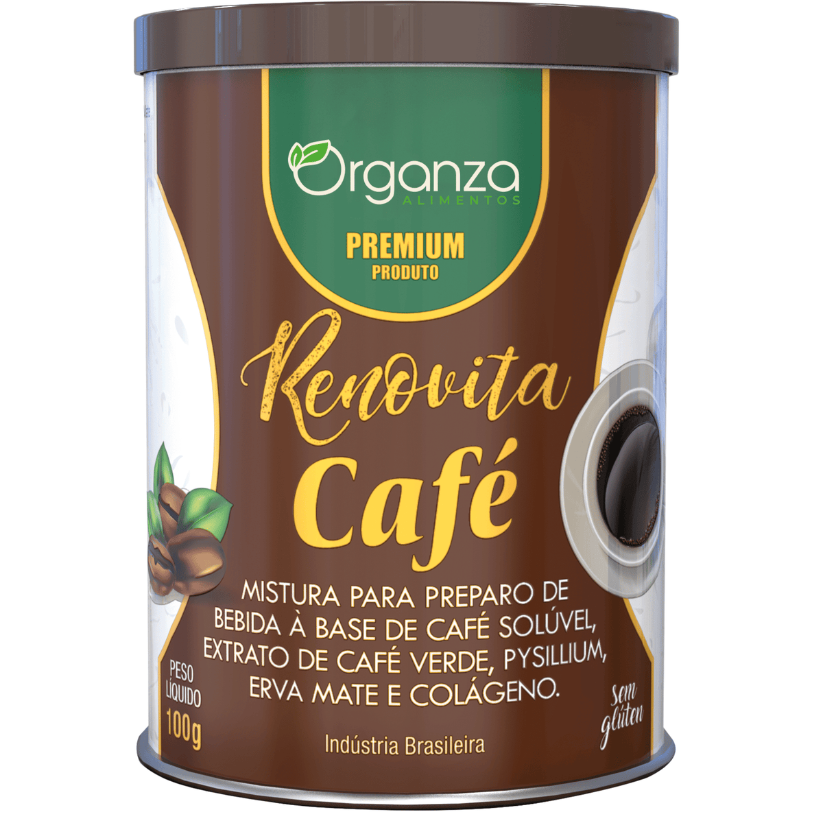 Renovita Café 100gr– Café Solúvel com Psyllium, Erva-Mate e Colágeno