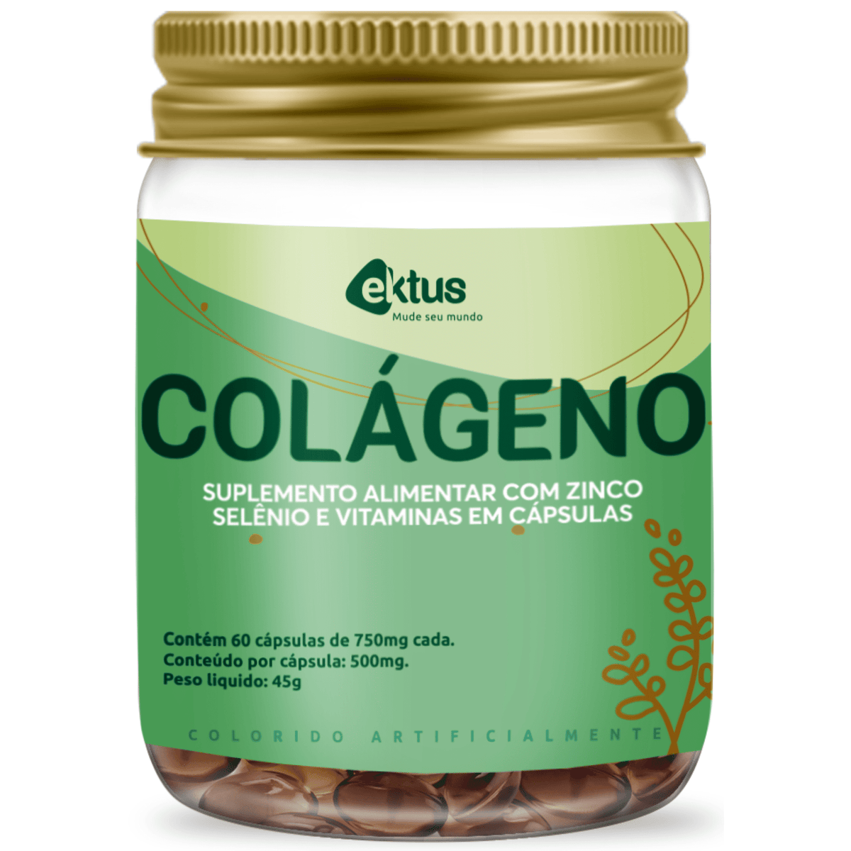 Colágeno com Vitaminas Ektus – 60 cápsulas