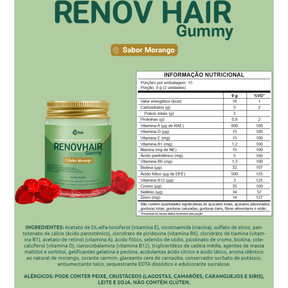 Renov Hair Gummy – Sabor Morango - 30 Gomas