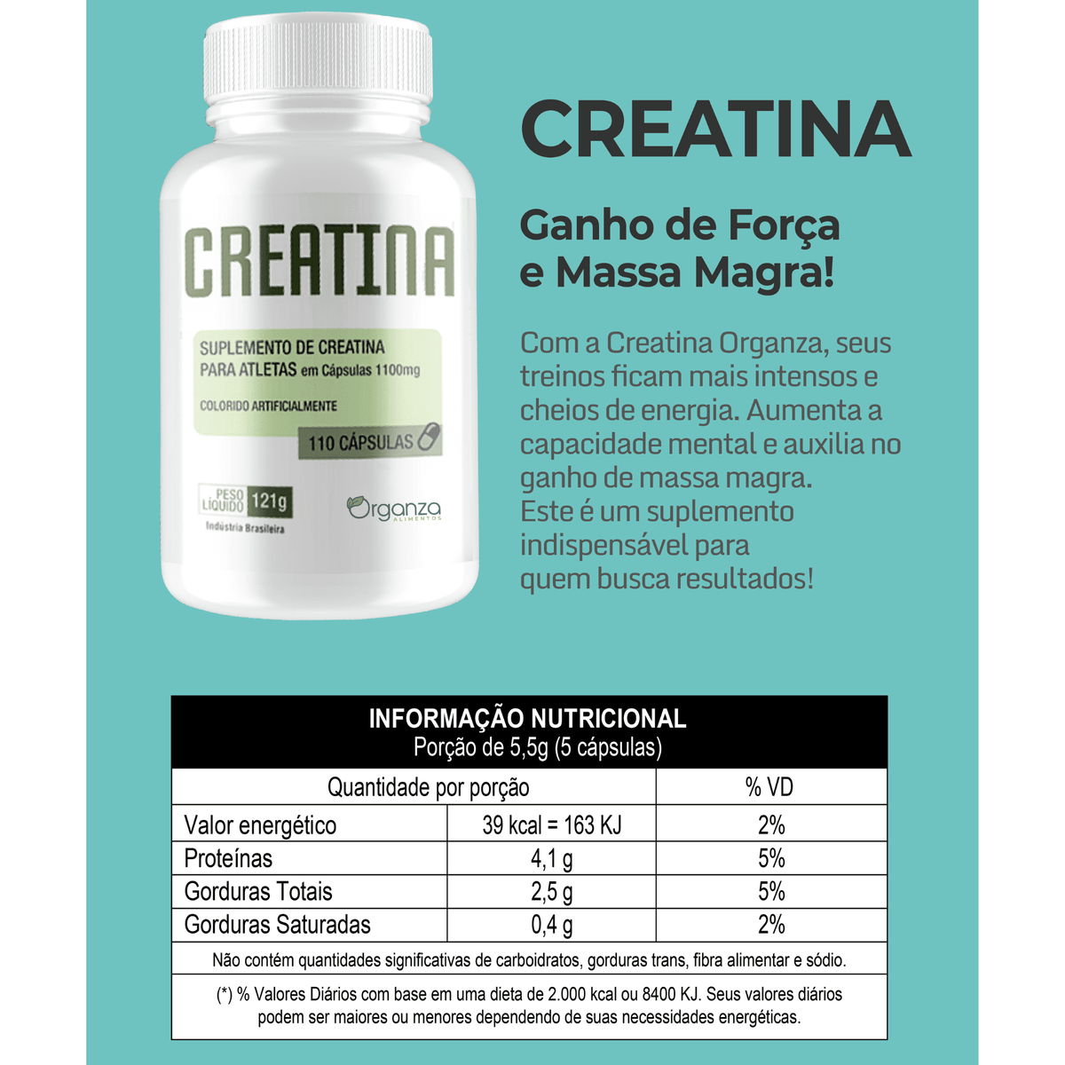 Creatina - 110 cápsulas