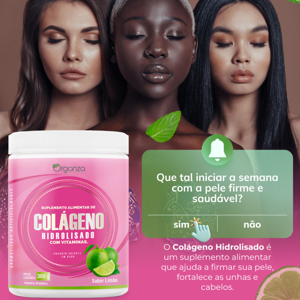 Colágeno em pó 300gr - Organza