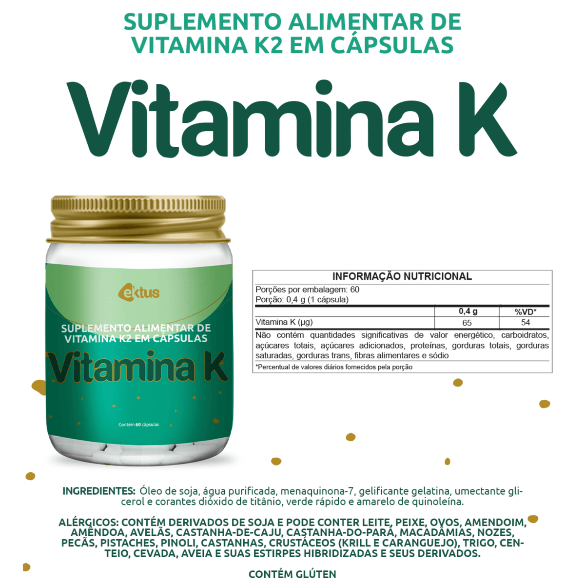 Vitamina K – 60 cápsulas