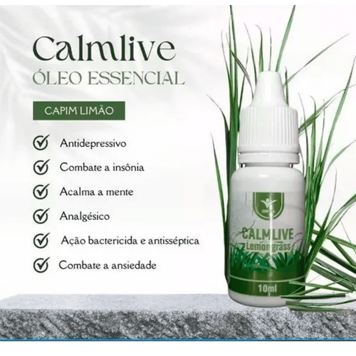 Calmlive Bonifica Óleo Essencial Puro Capim Limão Calmlive -10ml