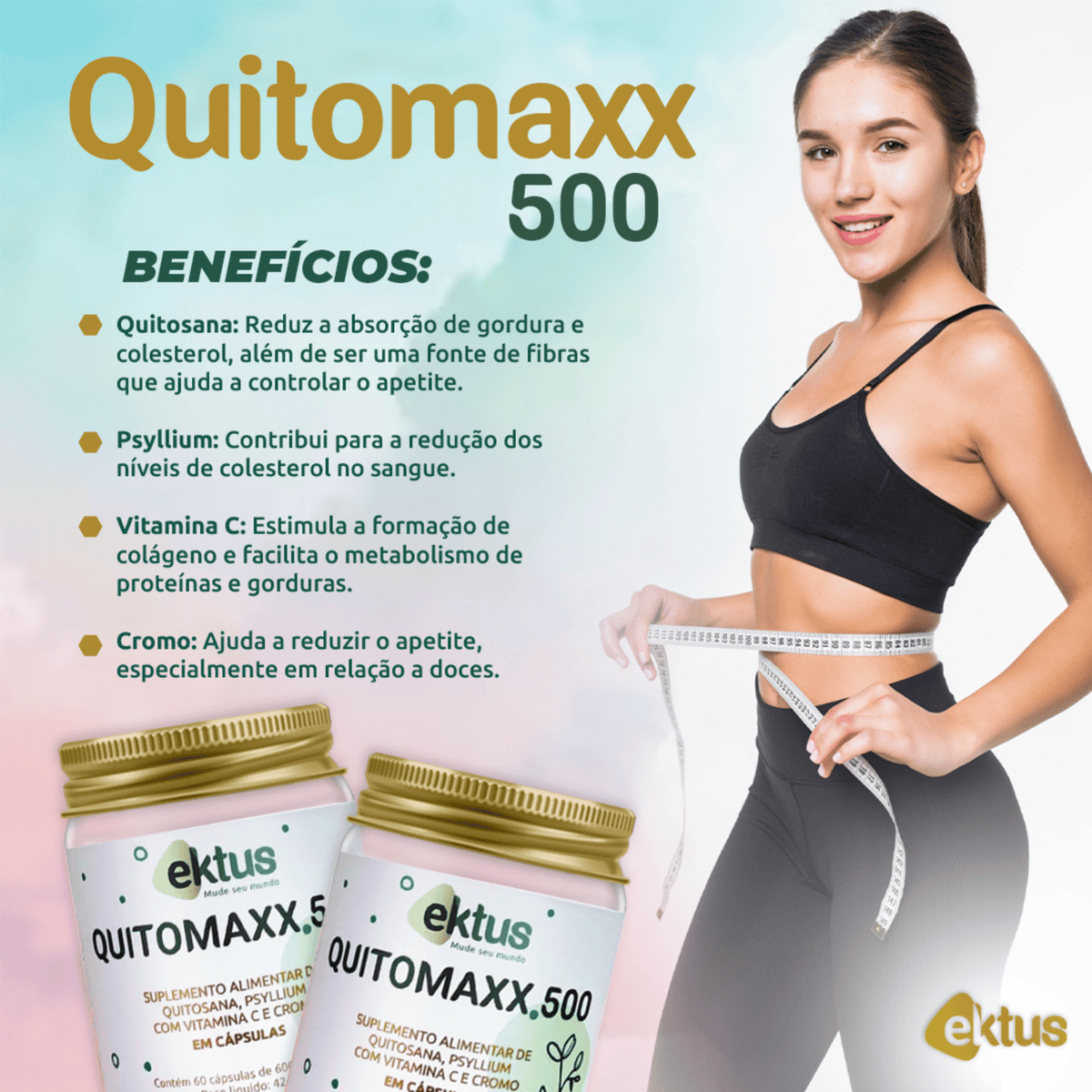 Quitomaxx 500 Ektus - 60 cápsulas