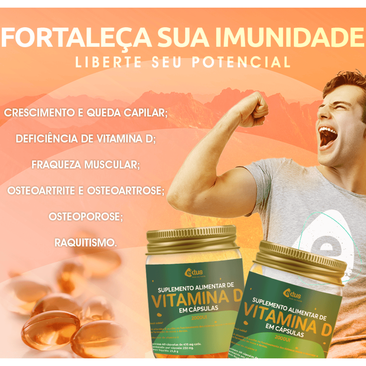 Vitamina D – 60 cápsulas