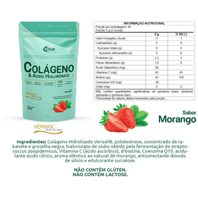 Colágeno Verisol + Ácido Hialurônico Ektus – 200g – Sabor Morango