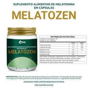 Melatozen com Melatonina e Triptofano – 60 Cápsulas