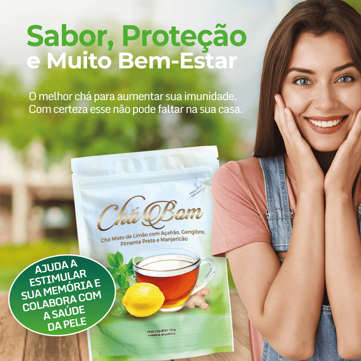 Chá Bom – 130g (Limão, Açafrão, Gengibre, Pimenta Preta e Manjericão)
