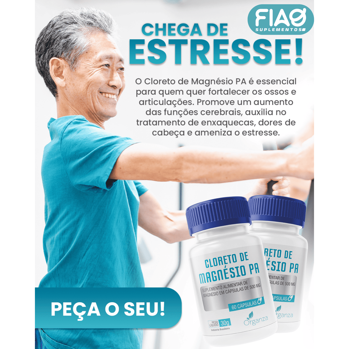 Cloreto de Magnésio PA ORGANZA – 60 Cápsulas