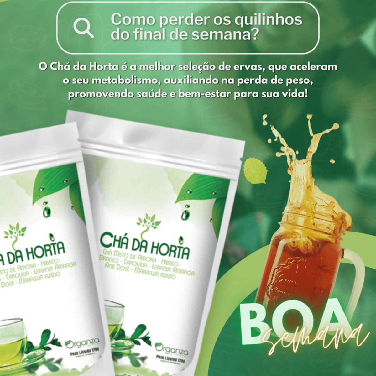 Chá da Horta Caixa com - 15 Sachês - ORGANZA