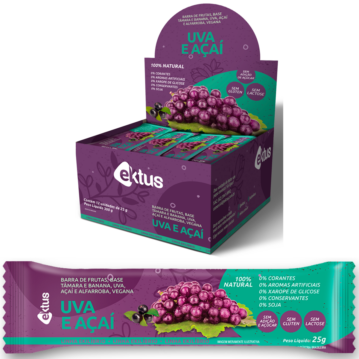 Barrinhas de Frutas Naturais Ektus – 3 Sabores