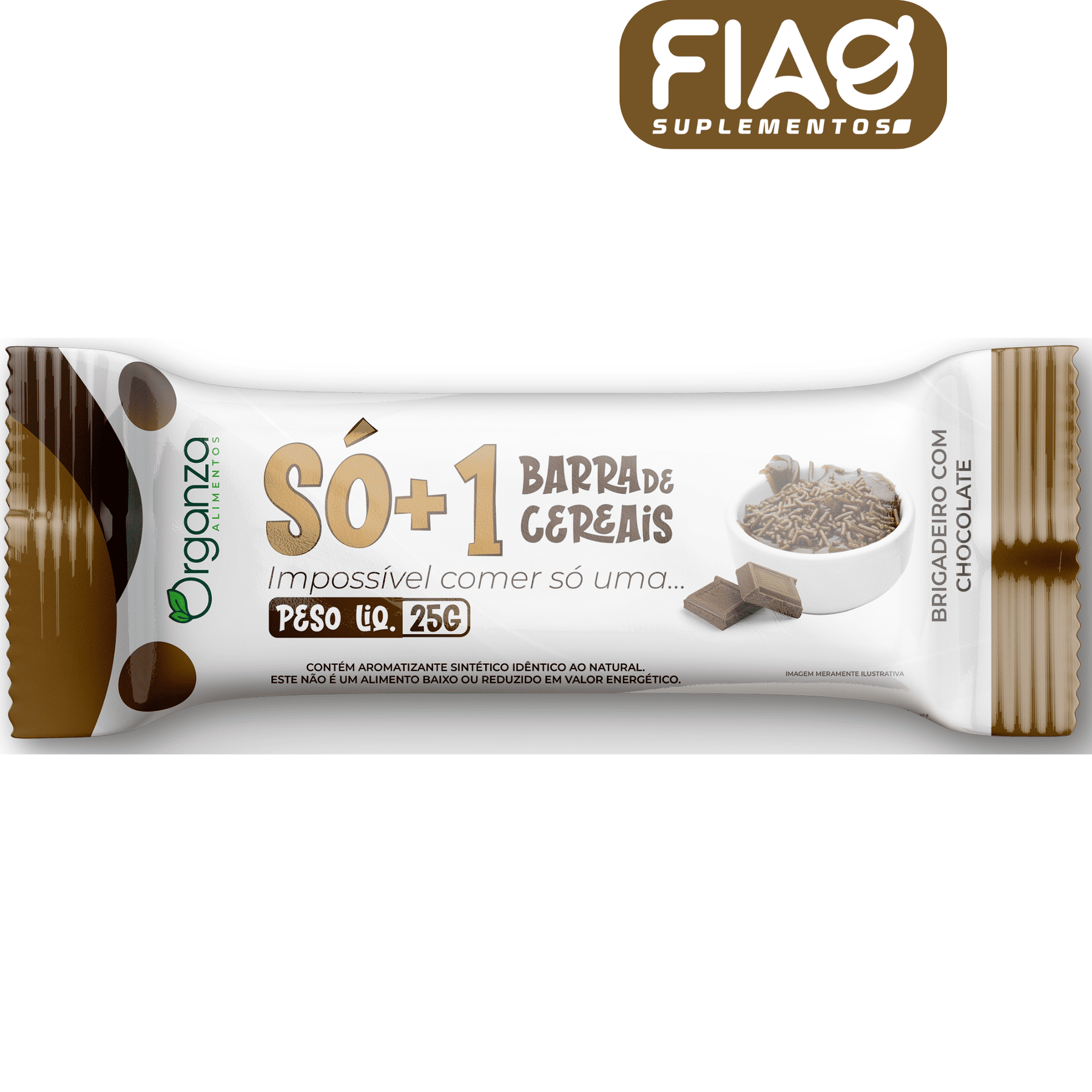 SÓ+1 Barrinha de Cereais Brigadeiro com Chocolate – Display 24 Unidades