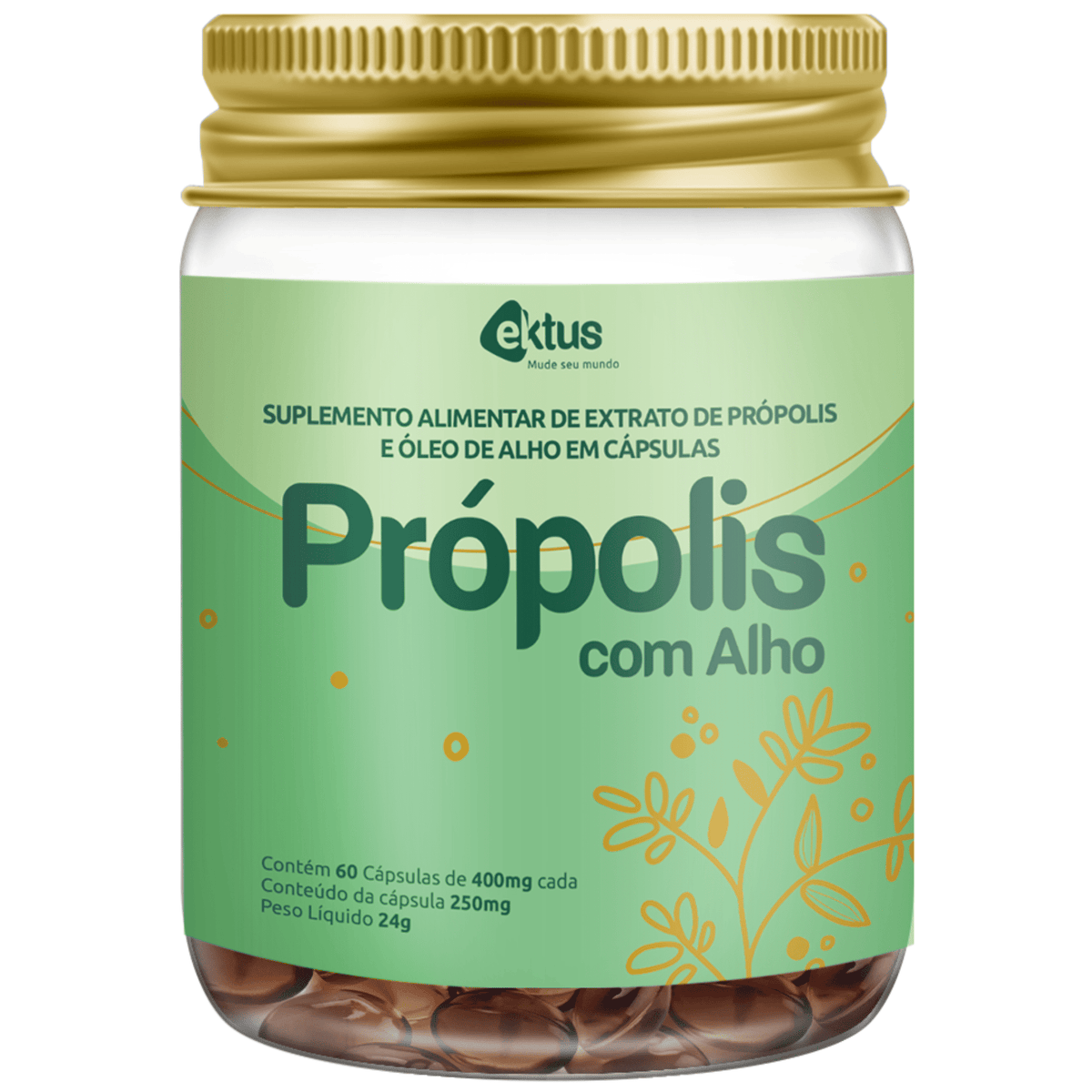 Própolis com Alho Ektus– 60 cápsulas de 400mg