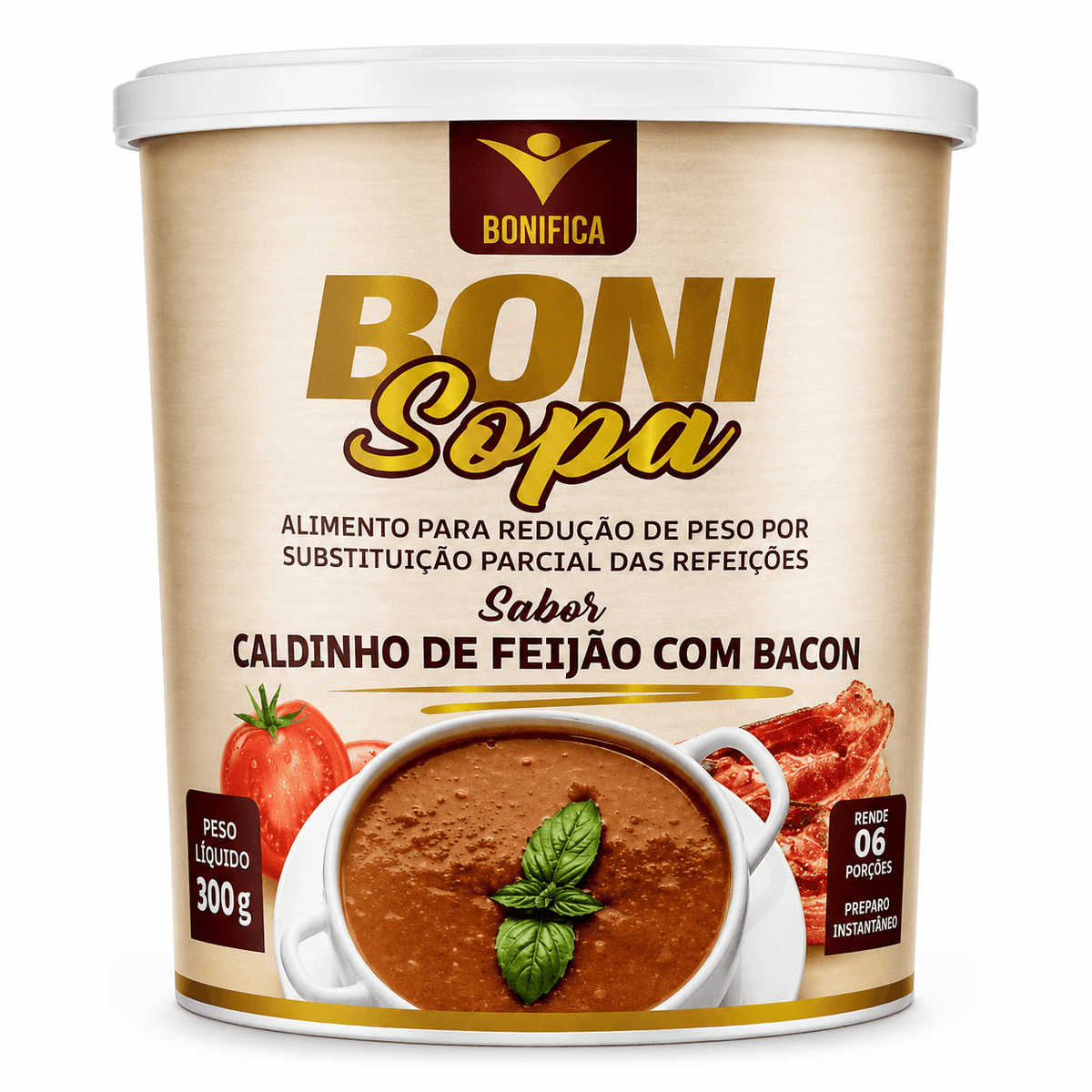 Boni Sopa Caldinho de Feijão com Bacon Bonifica 180g