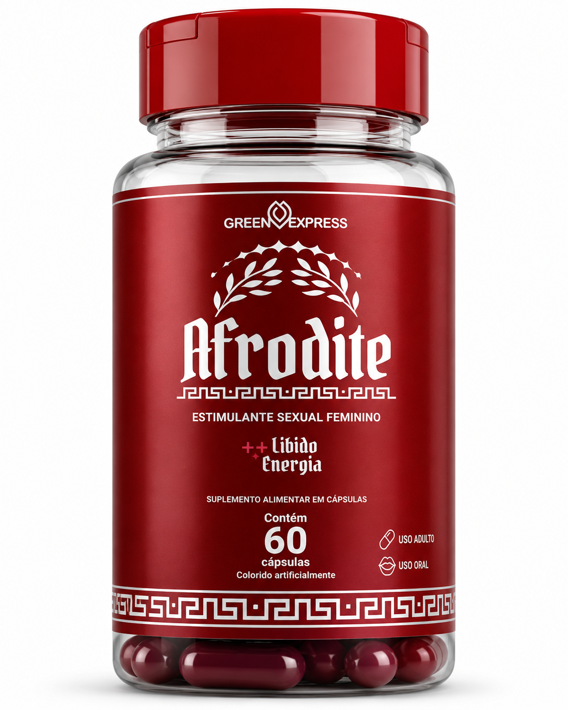 Afrodite Green Express 60 Cápsulas – Estimulante Sexual Feminino para Libido e Energia
