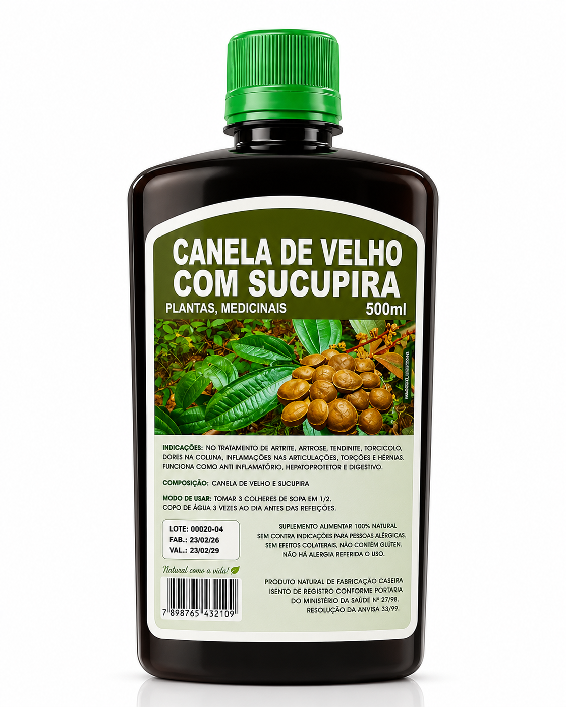 Canela de Velho com Sucupira 500ml – Composto Natural para Alívio de Dores Articulares, Artrite e Artrose