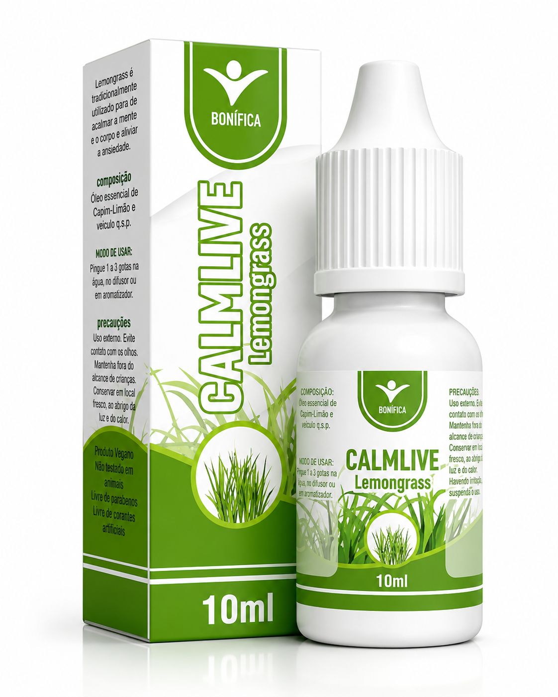 Calmlive Bonífica 10ml – Aromatizante Bucal de Lemongrass (Capim-Limão) | Frescor e Bem-Estar