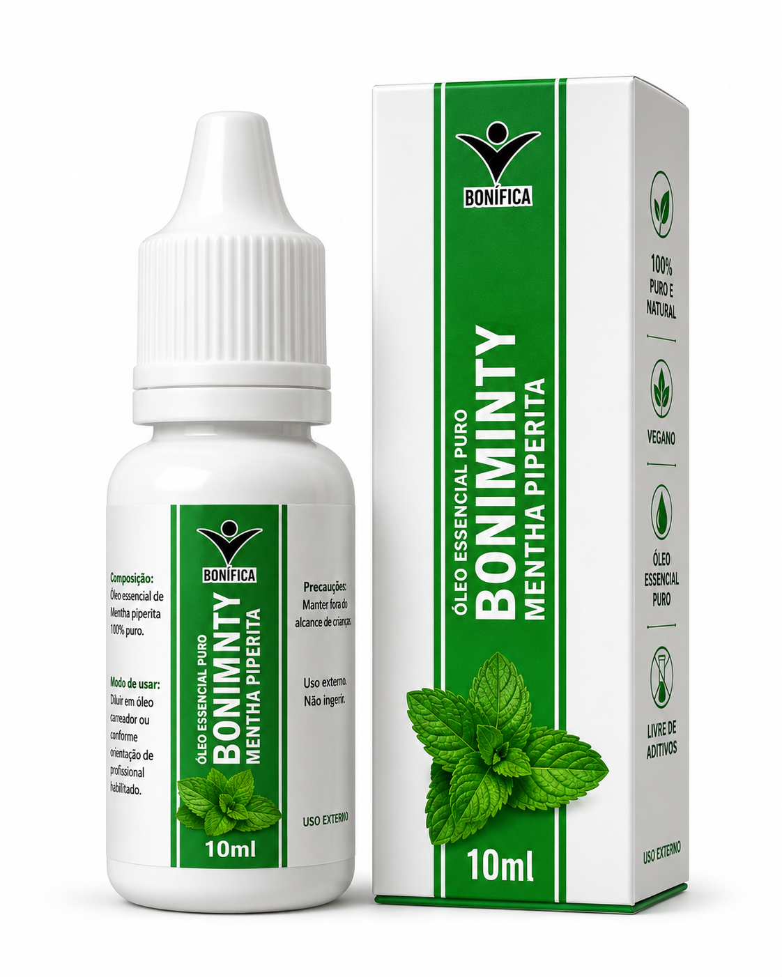 Boniminty Bonífica 10ml – Óleo Essencial Puro de Mentha Piperita | Frescor, Alívio e Energia