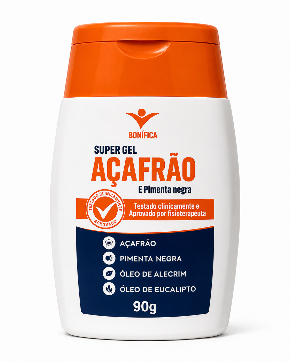 Super Gel Açafrão e Pimenta Negra Bonífica (90g) – Alívio Intenso e Natural para Músculos e Articulações