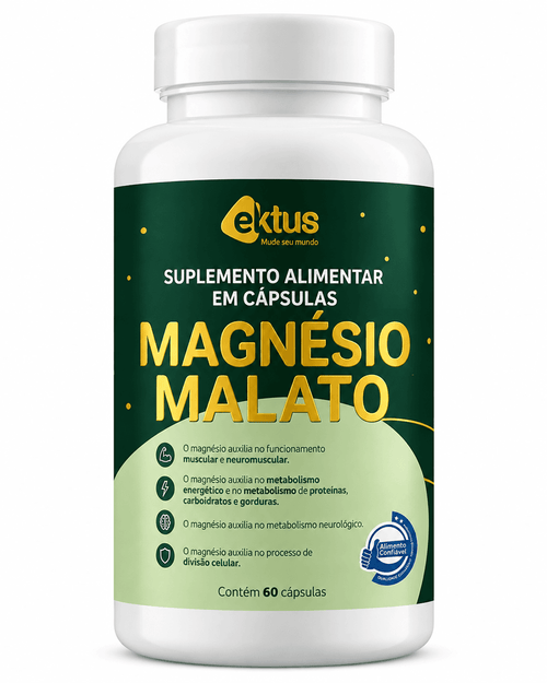 Magnésio Malato Ektus 60 Cápsulas – Suplemento Alimentar