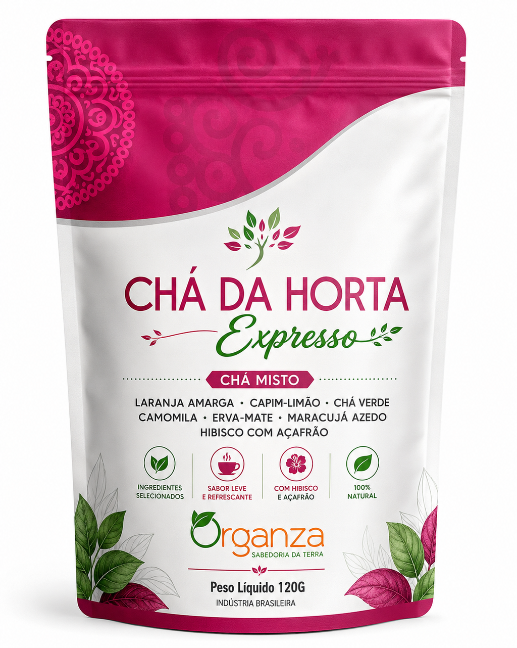 Chá da Horta Expresso Organza (120g) – Mix Termogênico, Detox e Bem-Estar