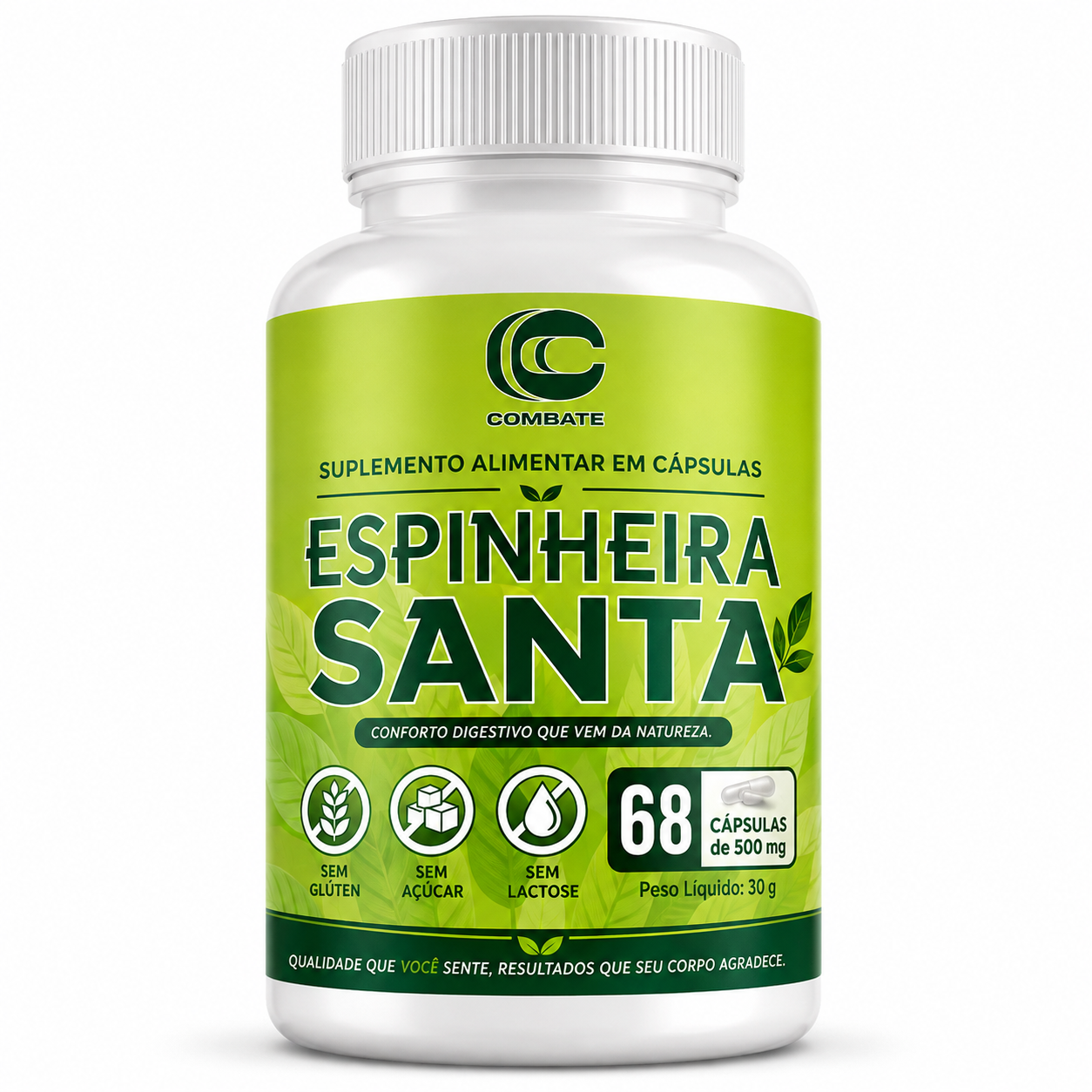 Espinheira Santa 60 Cápsulas (Combate) – Alívio de Gastrite, Azia e Proteção do Estômago