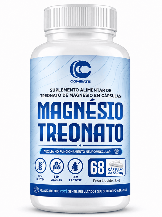 Magnésio Treonato Combate 60 Cápsulas – Suplemento Alimentar