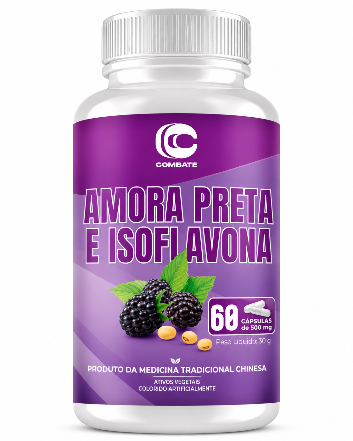 Suplemento Amora Preta e Isoflavona 60 Cáps. (Combate) – Alívio da Menopausa, Calorões e TPM (Vitadrop)