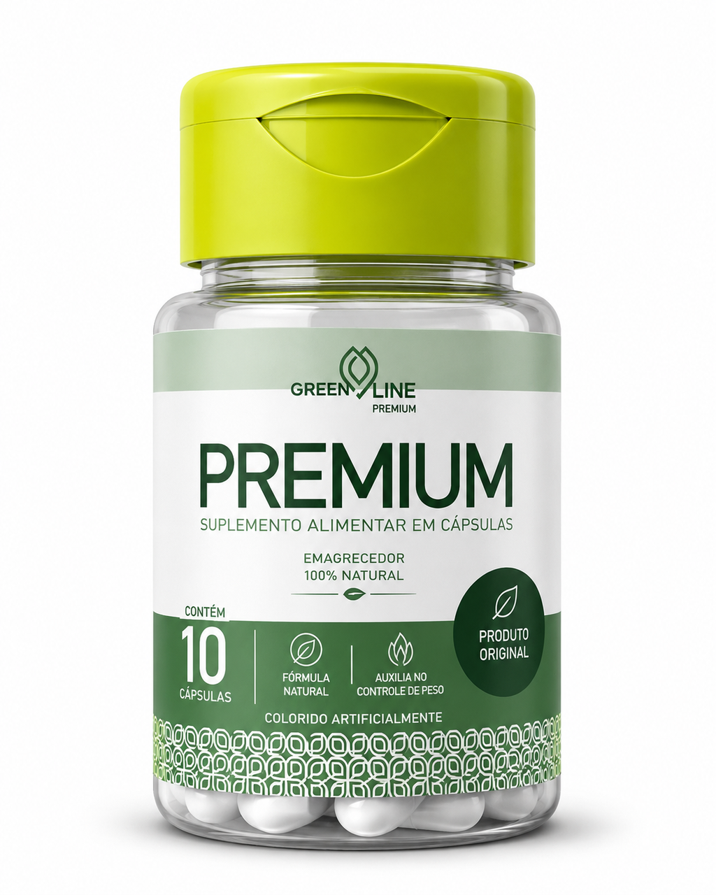 Premium Green Line 10 cápsulas – Emagrecedor 100% Natural: Aceleração Metabólica e Controle de Apetite com Ingredientes Premium