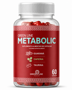 Metabolic Green Line 60 Cápsulas – Termogênico 100% Natural com Guaraná, Cafeína e Taurina para Energia e Queima de Gordura