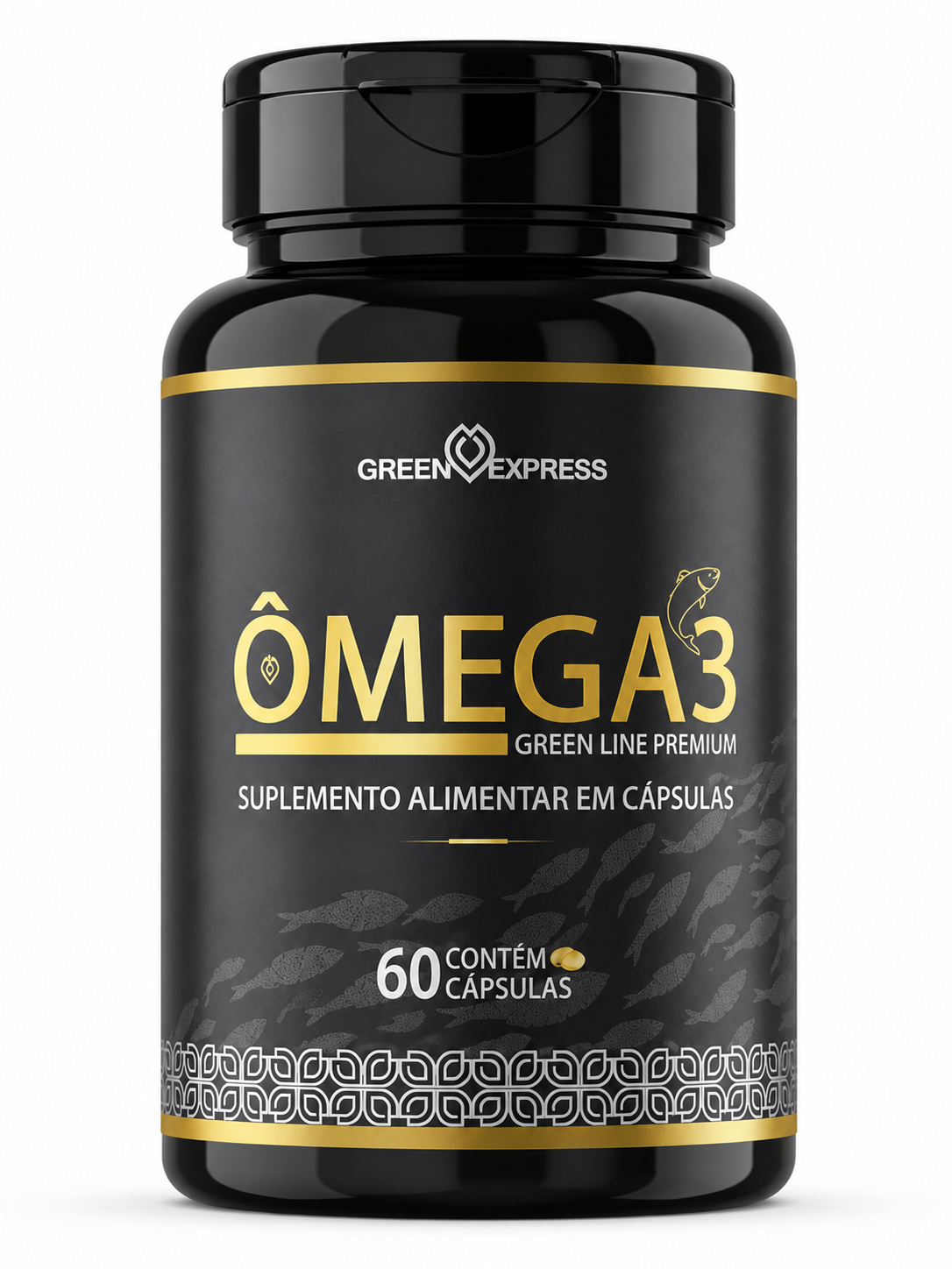 Ômega 3 Green Line Premium Green Express (60 Cápsulas) – Óleo de Peixe de Alta Pureza: Coração, Cérebro e Imunidade