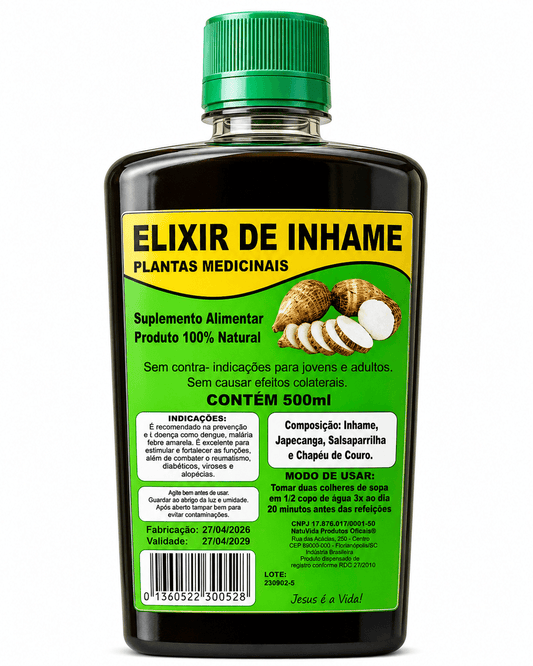 Elixir de Inhame Composto NatuVida 500ml – Composto de Ingredientes Vegetais  DESCRIÇÃO