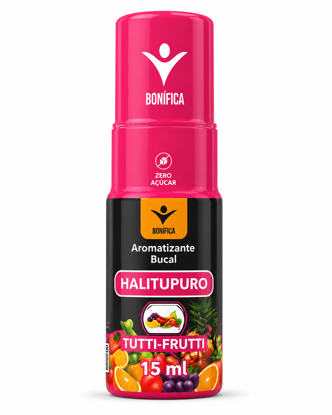 Halitupuro Bonífica 15ml – Aromatizante Bucal Sabor Tutti-Frutti (Zero Açúcar)