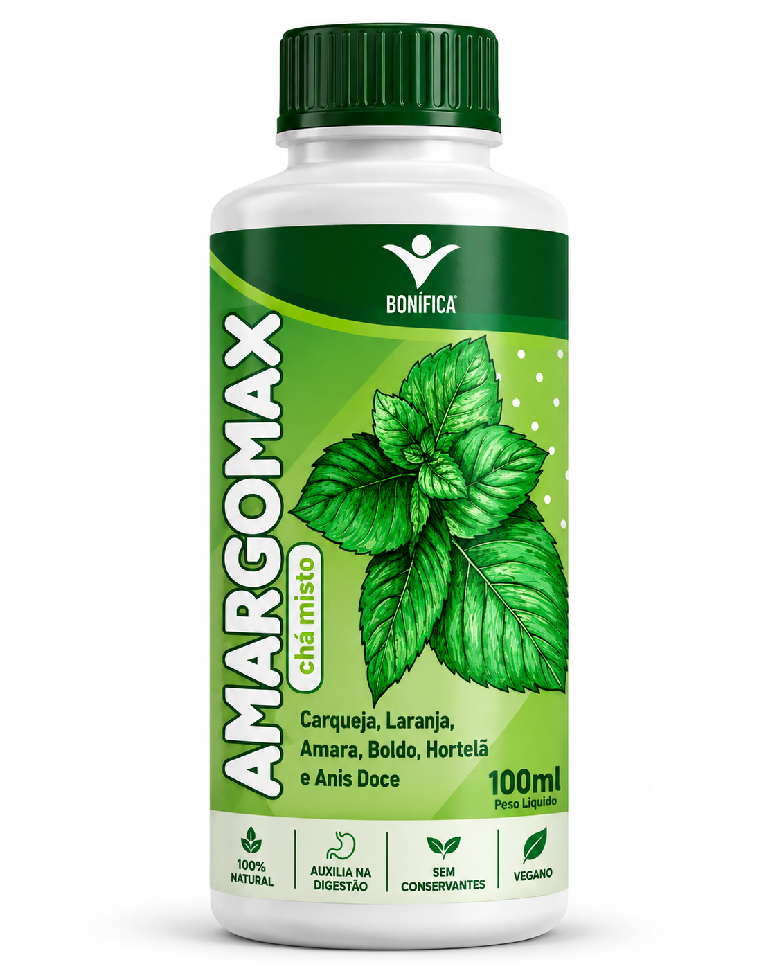 Amargomax Bonífica (100ml) – Blend de Ervas para Digestão, Saúde do Fígado e Detox Natural