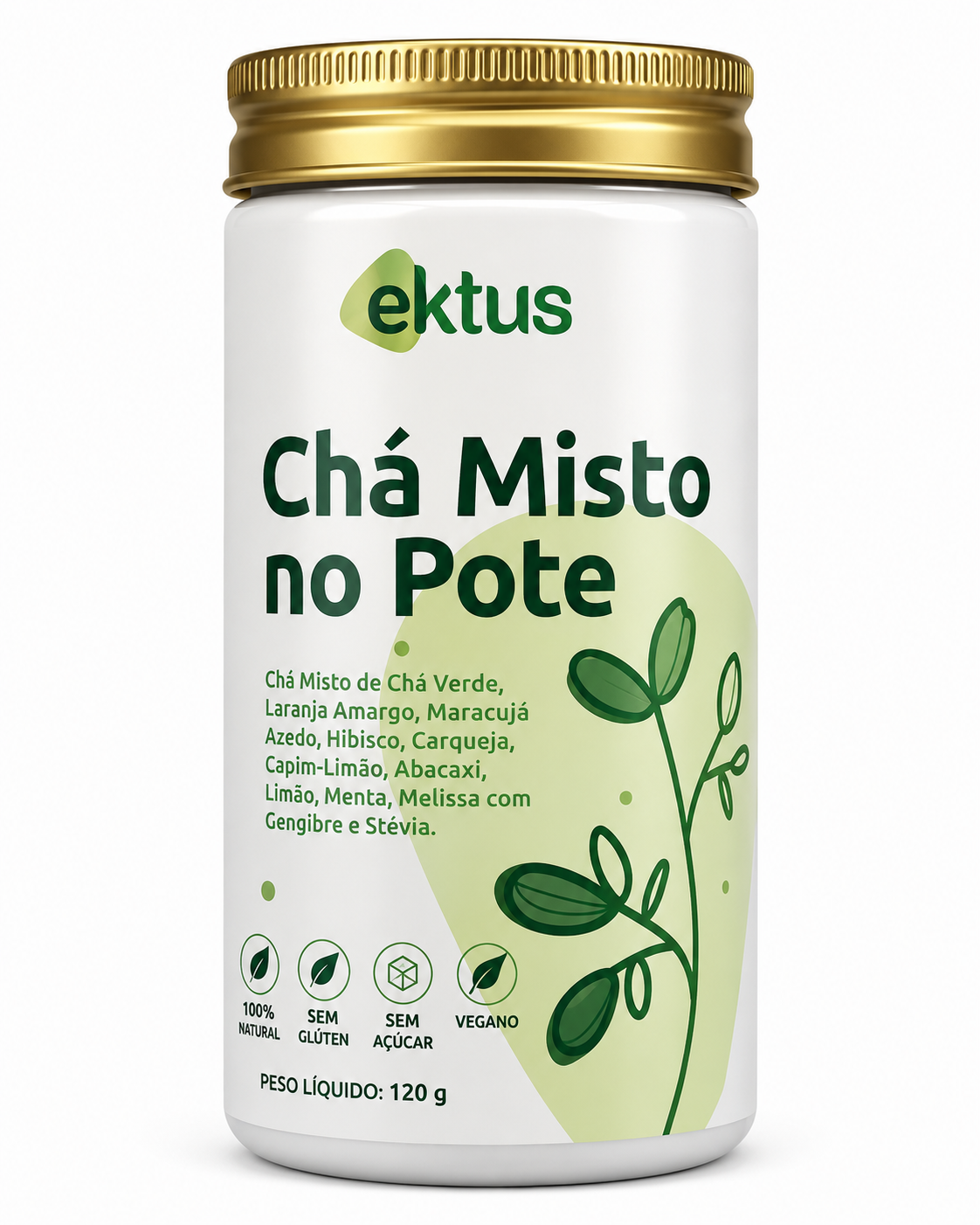 Chá Misto no Pote Ektus (120g) – Blend Detox com 12 Ervas Selecionadas para Metabolismo e Bem-Estar (Ektus