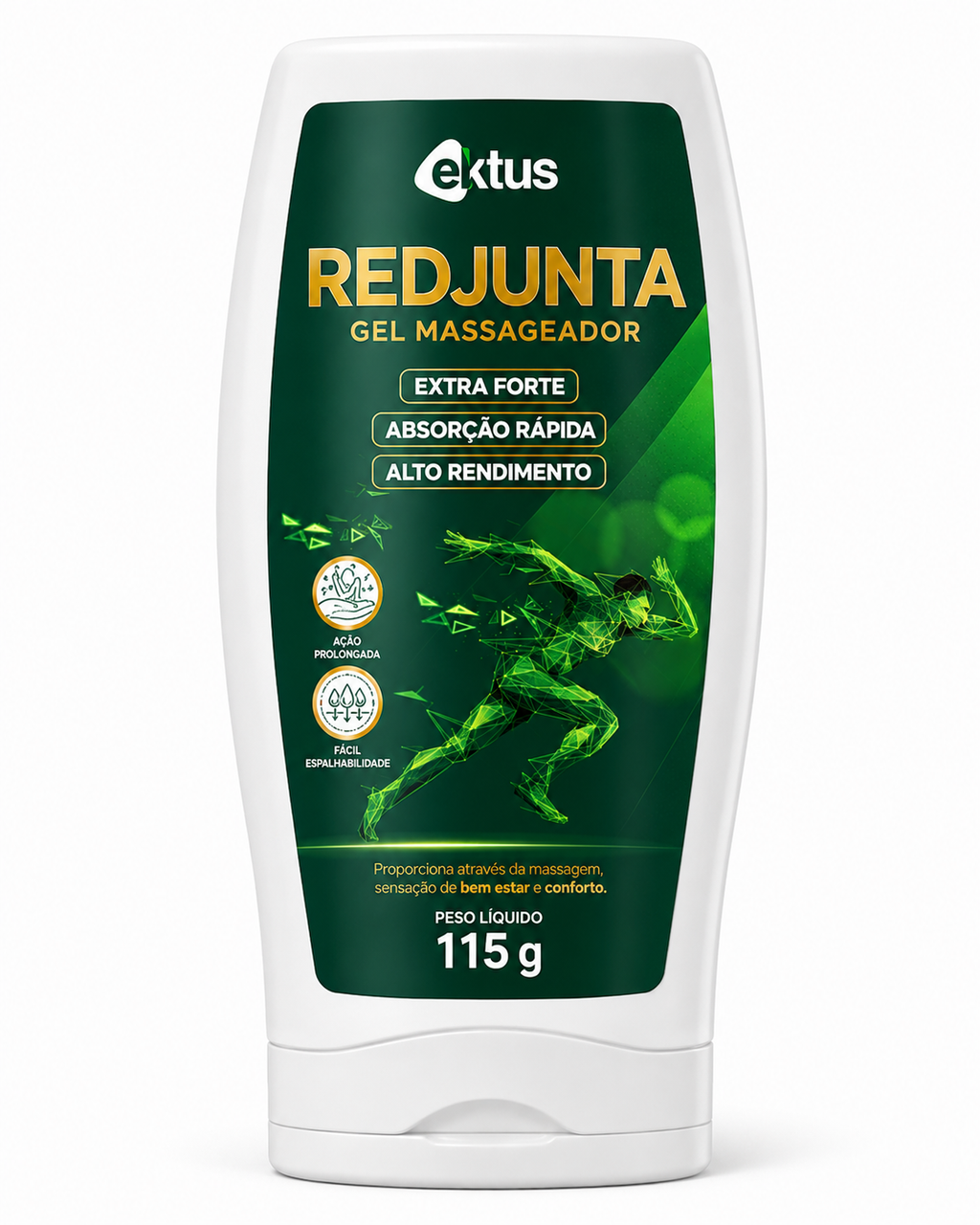 Gel Massageador Redjunta Ektus (115g) – Extra Forte, Absorção Rápida e Alívio de Tensões Musculares (Ektus)