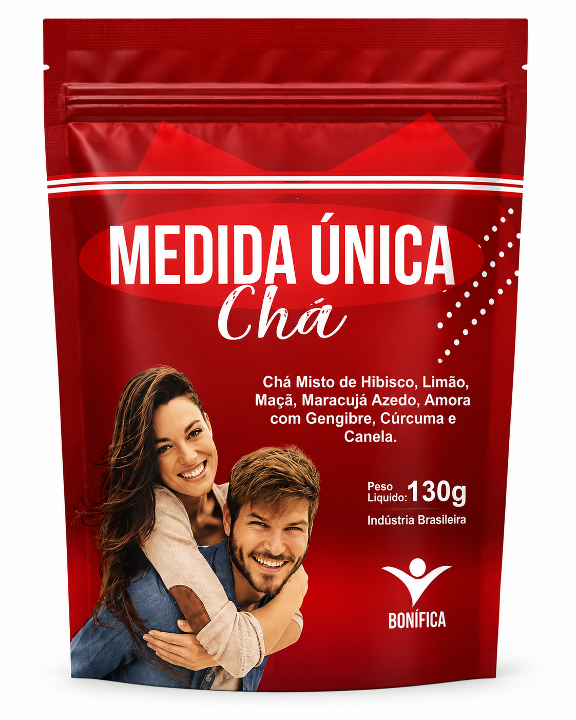 Chá Medida Única Bonífica (130g) – Blend Detox com Hibisco, Gengibre, Cúrcuma e Canela para Equilíbrio Metabólico